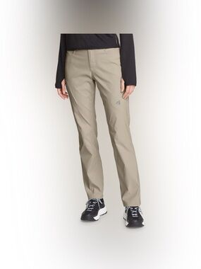 Eddie Bauer guide pants straight leg mid rise khaki color size 24W NEW NWY